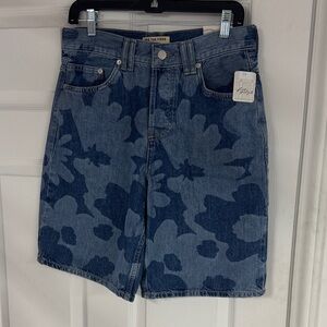 We The Free Indigo Floral Denim Shorts